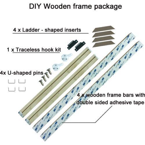 Self-assemblable Natural Wood Frame For Canvas Painting Picture Factory Provide DIY Wall Photos Posters Cuadros Wooden Frame