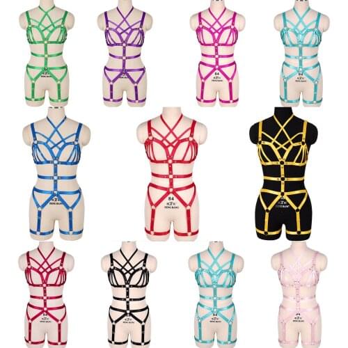 Adjustable Suspenders Belts Gothic Clothes Punk Sword Belt Elastic Dance Party Women Sexy Lingerie Set Harness Bra Cage Stocking