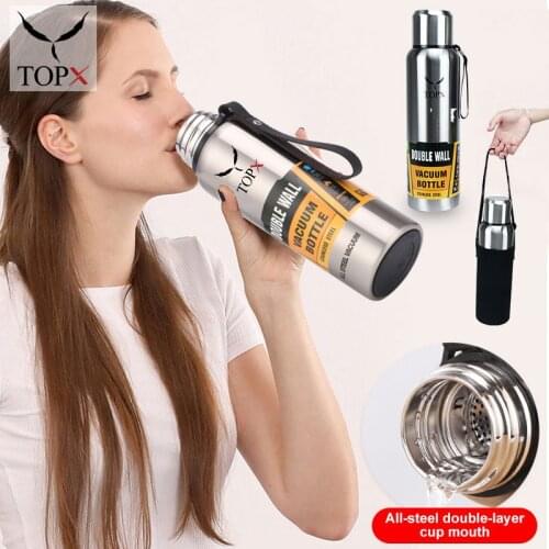 500/1000/1500ml Stainless Steel Thermos Large Capacity Portable Vacuum Flask Insulated Double Wall Household Insulation Kettle