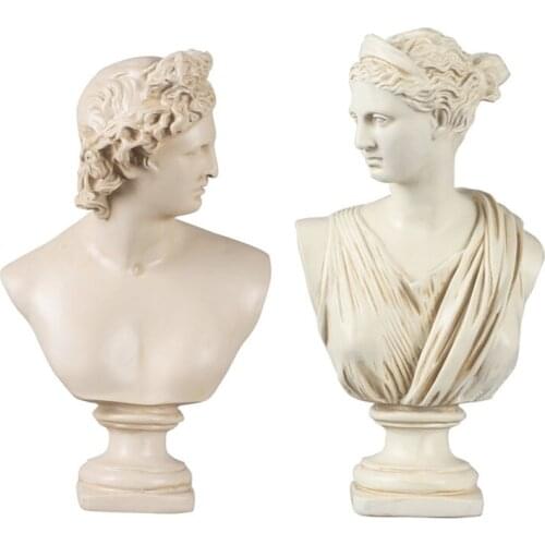 Vintage European Sculpture Sketch Portrait Home Decoration Statue Living Room Display Frunishings TV Cabinet Decoration Ornament