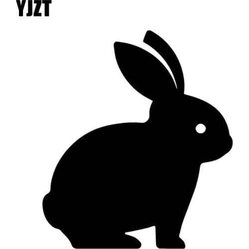 YJZT 13.3CM*15.5CM Rabbit Lovely Decor Car Stickers Car Trunk Accessories Vinyl Decal Black/Silver C4-2061