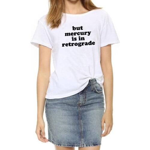 BUT MERCURY Stylish T Shirt for Women Summer O-neck Tee Shirt Femme Short Sleeve Women Cotton T Shirt Top Harajuku T-shirt Femme