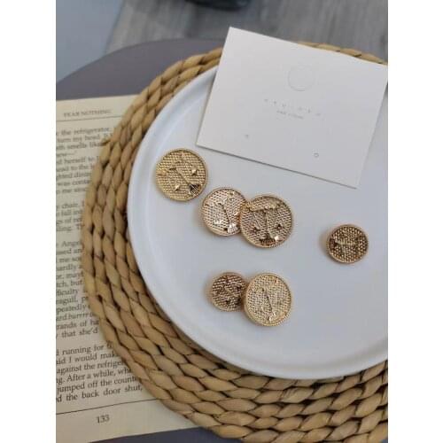 Golden gold color metal buttons garment coat sewing accessories buttons for clothing crafts