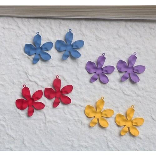 10PCS 33x32mm Flowers Charms Earrings accessories Fashion Enamel Flower Pendant Diy Jewelry Findings