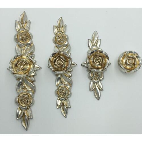 Antique Silver Rose Knobs Dresser Knob Pulls Drawer Handles Kitchen Cabinet Door Handle Vintage Furniture Decorative Hardware