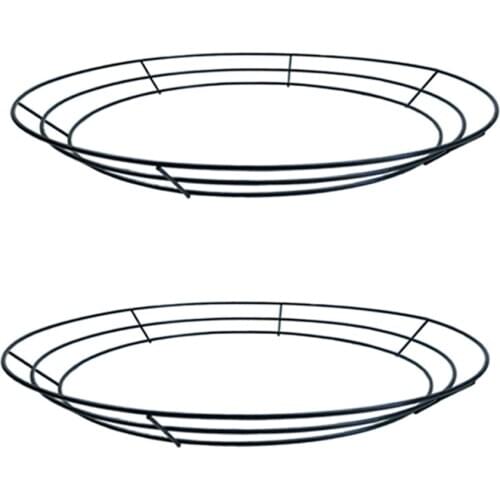 2x Wire Wreath Rings 10-16''Metal Wire Wreath Frame for Xmas New Year DIY Crafts