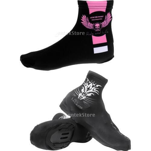 2 Sets Bike Shoe Covers Windproof Thermal Breathable Elastic Cycling Overshoes