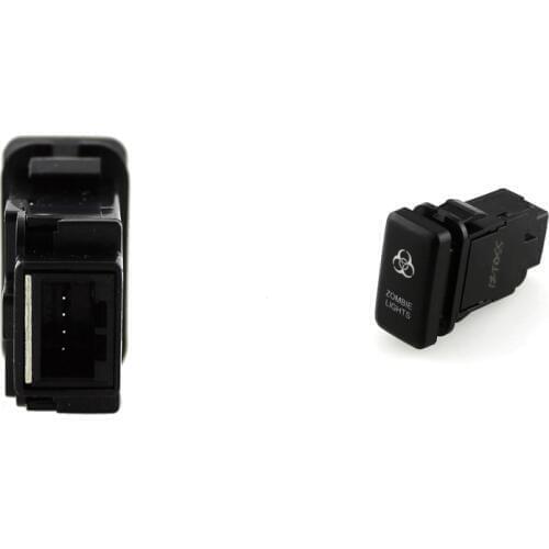 2Pcs Push Switch Blue Driving Light Waterproof On/Off Rocker Switch Kit