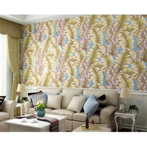 Beibehang Stereo 3D Southeast Asian style leaves non woven wallpaper living room sofa sofa background entrance papel de parede