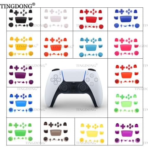 18Color red black blue white Transparent Game Controller Button Keys Handle Cap Cover for Sony for PS5 Game Console Accessories