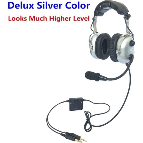 NEW UFQ Silver ANR A28 aviation headset pilot headsets great ANR and Hi-Fi speakers for music Free with bag