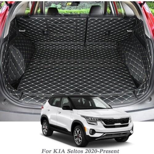 Car Styling PU Leather Trunk Mat Rear Liner Cargo For KIA Seltos 2020-Present Waterproof Tray Protector Auto Accessories