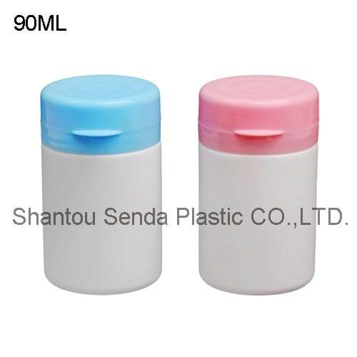 Free shipping 20pcs/lot 90ml snap cap bottles for chewing gum,good design pink cap PE bottles