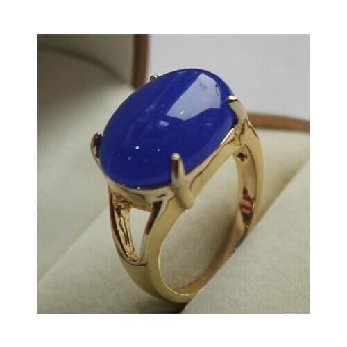 Free Shipping charmming blue jade ring (#7 8 9)
