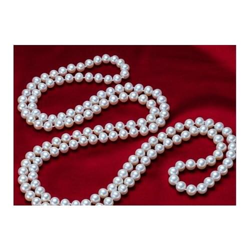 Noble jewelry classic south sea round 9-10mm white pearl necklace 50inch 14k