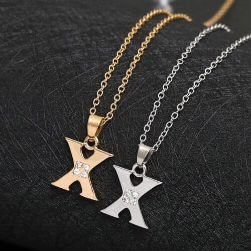 30pcs Lucky mom gift Letter X Family name Initial alphabet pendant Necklace Stainless steel alloy 26 English word sign jewelry