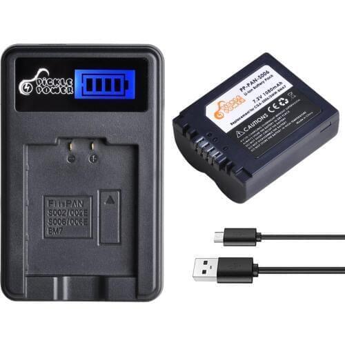 CGA-S006E Battery & CGA-S006 Battery LCD USB Charger Kit for Panasonic Lumix DMC-FZ7 FZ8 FZ18 FZ28 FZ30 FZ35 FZ38 FZ50 Cameras