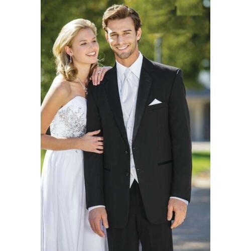 Hot Sales Black Wedding Suits For Men, Black Groom Suit, Custom Made Wedding Tuxedos For Men,Bespoke Men Coat Costume Homme