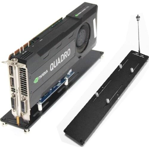 Graphics card holder Vertical 90° placement bracketDIY GPU card base aluminum support x16 PCI-E Riser cable adapter card