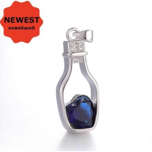 Top Quality Heart Crystal Pendant Creative Women Ladies Popular Style Love Drift Bottles Pendant For Necklace Jewelry Making