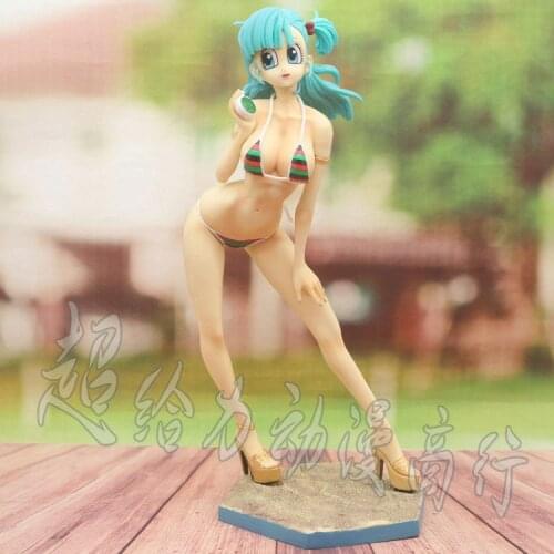 28CM Anime Dragon Ball Girls Bulma Bulma Swimsuit Action Figure Bikini ToyS Childrens Gift Collectible Model Gift