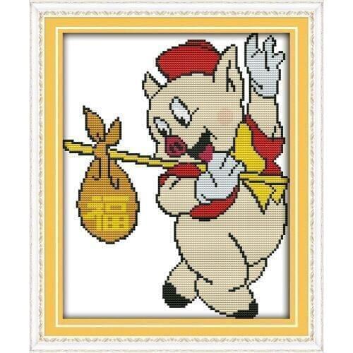 Everlasting Love Send Fu Pig Chinese Cross Stitch Kits Ecological Cotton Stamped Printed 11 DIY Gift Wedding Decoration For Home