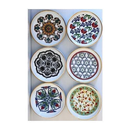 6 Piece Mixed Ottoman Tea Plate Jam Breakfast Authentic Set