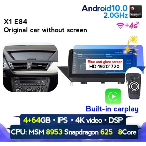 NaviFly 1920*720 Blue anti-glare screen Wireless carplay Android 10.0 Car gps multimedia player for BMW X1 E84 2009 2010-2015