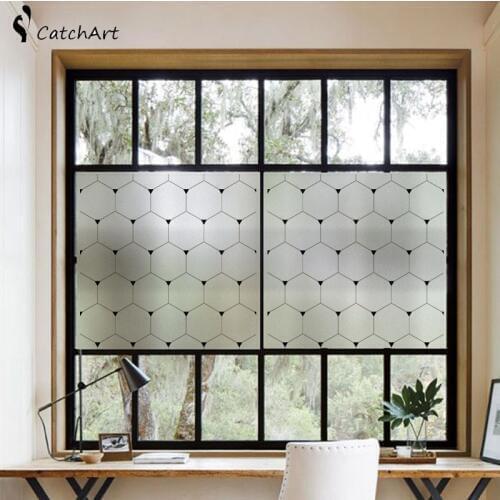 Privacy Window Film, Stained Glass Door Film, Static Cling Window Tint, Removal Window Abstract geometry