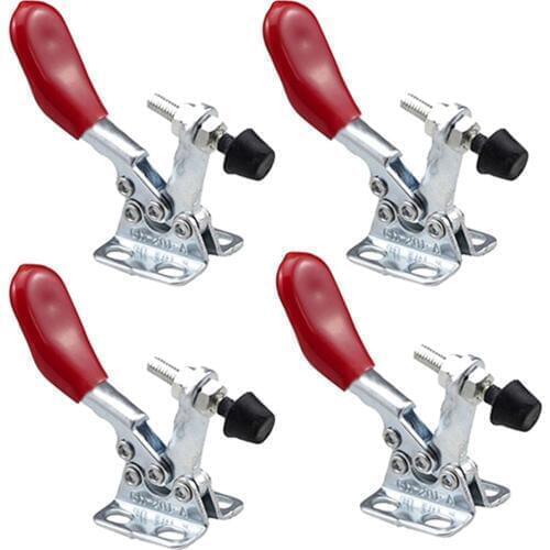 4 Pcs Anti-Slip U Shape Red Metal Horizontal Pipe Hose Clamp Covered Quick Release Hand Tool Toggle Horizontal Clamps струбцина
