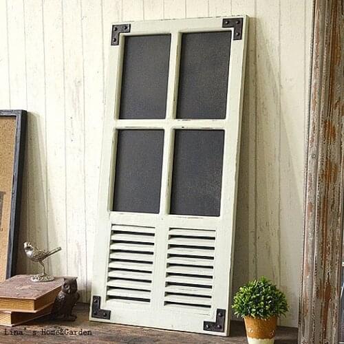 Hand crafted shabby white wood antique window chalkboard