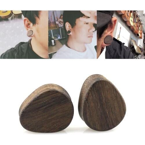 2PCS Rosewood Ear Plugs and Tunnels Ear Flesh Piercing Earring Expander Stretcher Earlet Gauges Women Men Body Jewelry 8-25mm