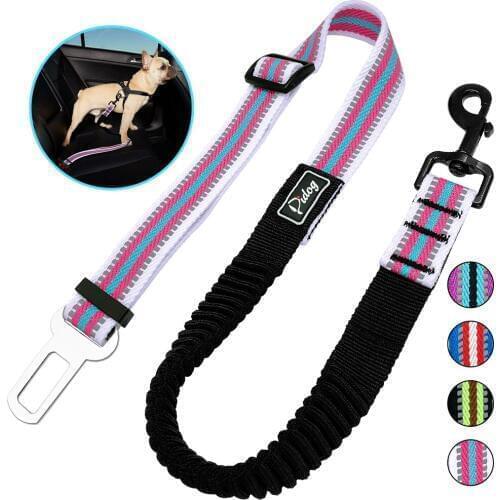 Vehicle Car Pet Dog Seat Belt Reflective Puppy Seatbelt Lead Clip Elastic Bungee Pet Dog Leash Supplies Safety Auto Traction