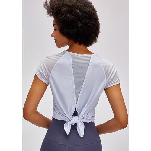 Ultrathin Breathable Workout Tops for Women Solid Sexy Gym Crop Top Short Sleeves Sport Top For Fitness