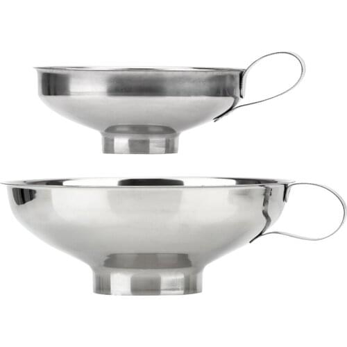 HILIFE Filter Funnel S/L Size Kitchen Gadget Stainless Steel Wide Mouth Funnel Transferring Liquid Canning Hopper Cooking Tools