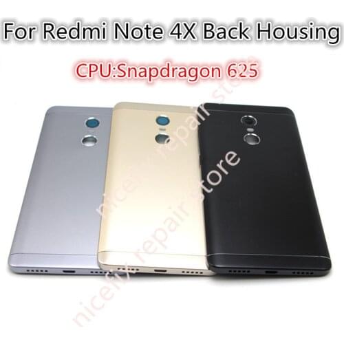 For XIAOMI Redmi Note 4X Back Battery Cover Housing Case Power Volume Button Camera Lens For XIAOMI Redmi Note 4X Battery Door