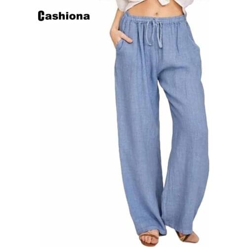 Large size 3xl Womens Legging Solid Fashion Pocket Design Trousers Casual Loose Cotton Linen Pantalon Female Ankle-Length Pants