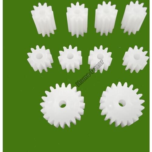 10 PCS 8T-56T Teeth 0.5 Modulus DIY Spindle Plastic Gear Toy Car Motor Gearbox Model Toy Motor Gear