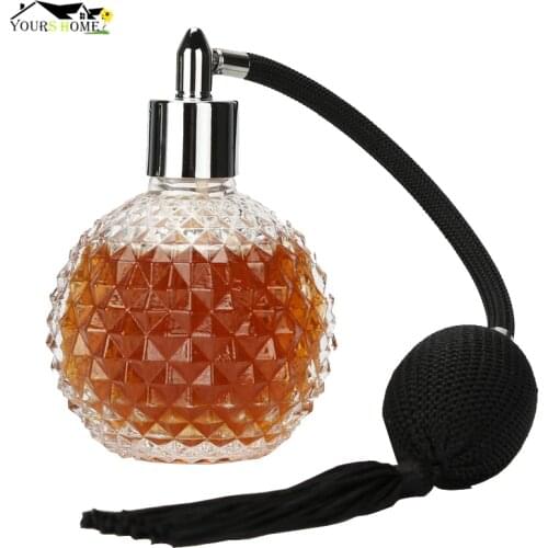 100ml Crystal Art Vintage Style Empty Refillable Perfume Atomizer Long Tassel Spray Bitter Bottle With Air Bag Barware