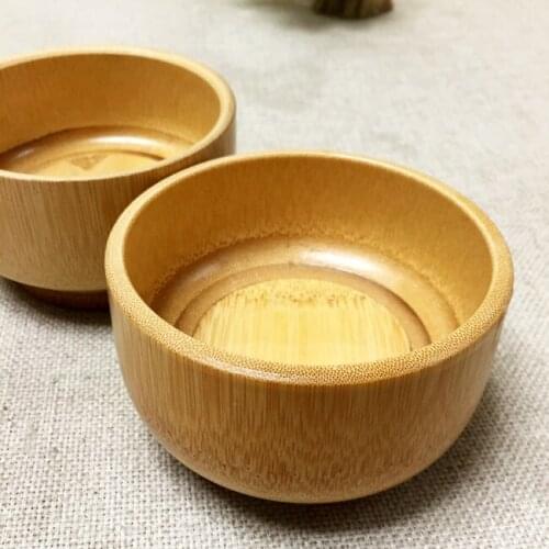 2pcs/lot 9.5*6cm natural phyllostachys pubescens bamboo bowl japanese wooden bamboo bowls for food for Baby free shipping