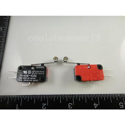 20pcs V-156-1C25 Long Hinge Roller Lever AC DC Micro Switch