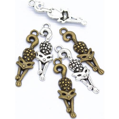 30pcs Fashion vintage gifts Cats alloy charms lot DIY making bracelet necklace jewelry accessories charms for jewelry making