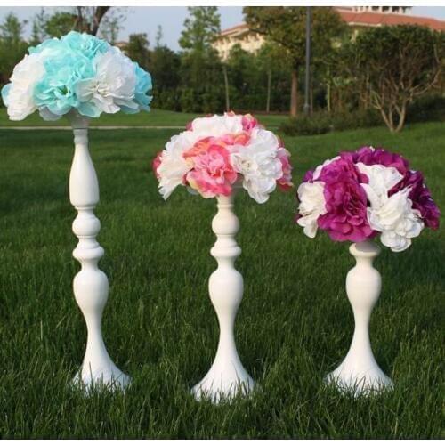 30cm 10pcs/lot high wedding kissing ball stick European classical WHITE candle stick/ wrought iron candle sticks without flower
