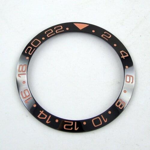 38mm black ceramics bezel Orange marks fit for 40mm SUB GMT mens watch-Q07