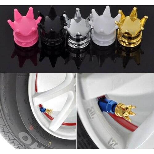 4pcs Universal Crown Style Car bike Tire Air Valve Bicycle Stem Cap Automobiles Wheel Tyre Stem Air Valve Dust Covers Accessorie