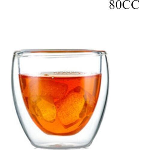 80CC Heat-resistant Double Wall Glass Coffee Mug Tea Beer Cup Handmade Creative Transparent Drinkware Copo Caneca Criativa