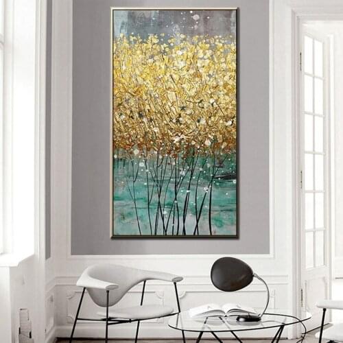 Abstract Golden Diamond Painting 5D DIY Green Gold Cross Stitch Full Square Round Embroidery Colorful Handmade Big Size Decor