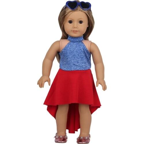 Doll Accessories18 inch Doll Clothes Fashion Red Elegant Full Dress Body For 43 Cm New Baby Born Dolls For Girls Gift