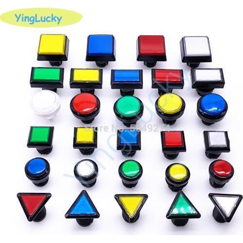 Free shipping arcade button with 12V led bulb square button 51mm 33mm rectangular button 51*30mm triangle round button 28mm 45mm