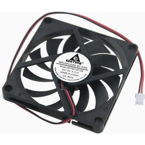 Gdstime 2 Pcs 12V 80x80x10mm 2Pin 80mm x 10mm PC Case Motor Radiator DC Brushless Cooling Fan 8cm PC Cooler 8010